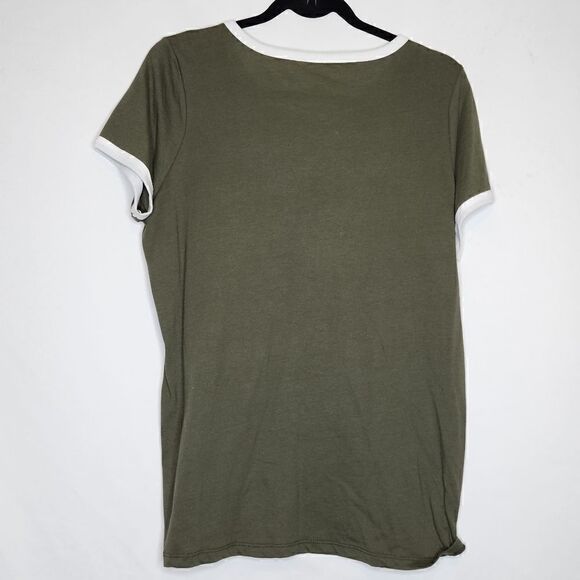 00X Medium 10W Torrid Olive Green Sarcasm Served Daily Ringer Tee Funny Gift - Picture 4 of 4